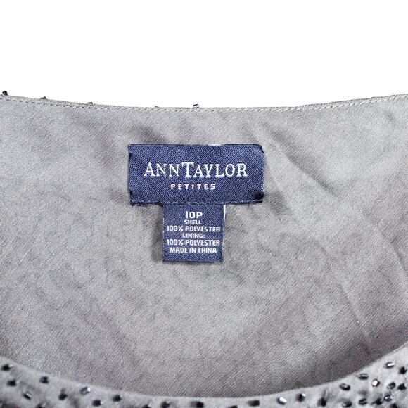 Ann Taylor Sparkle Grey Tank Top Blouse Size 10P - Picture 4 of 4